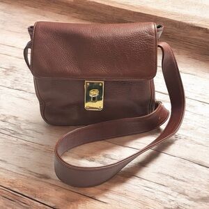 VTG Authentic XXI Secolo brown leather crossbody bag Made in Italy.